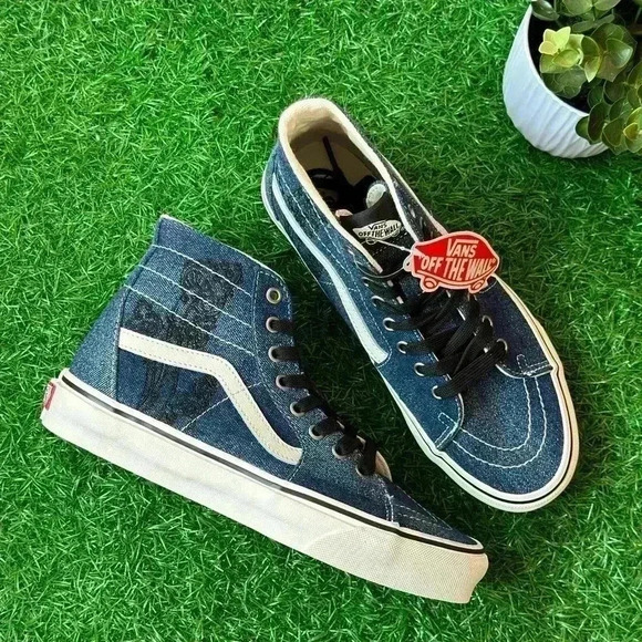 NEW🌟Vans Sk8 Hi Denim Embroidered - Picture 2 of 6